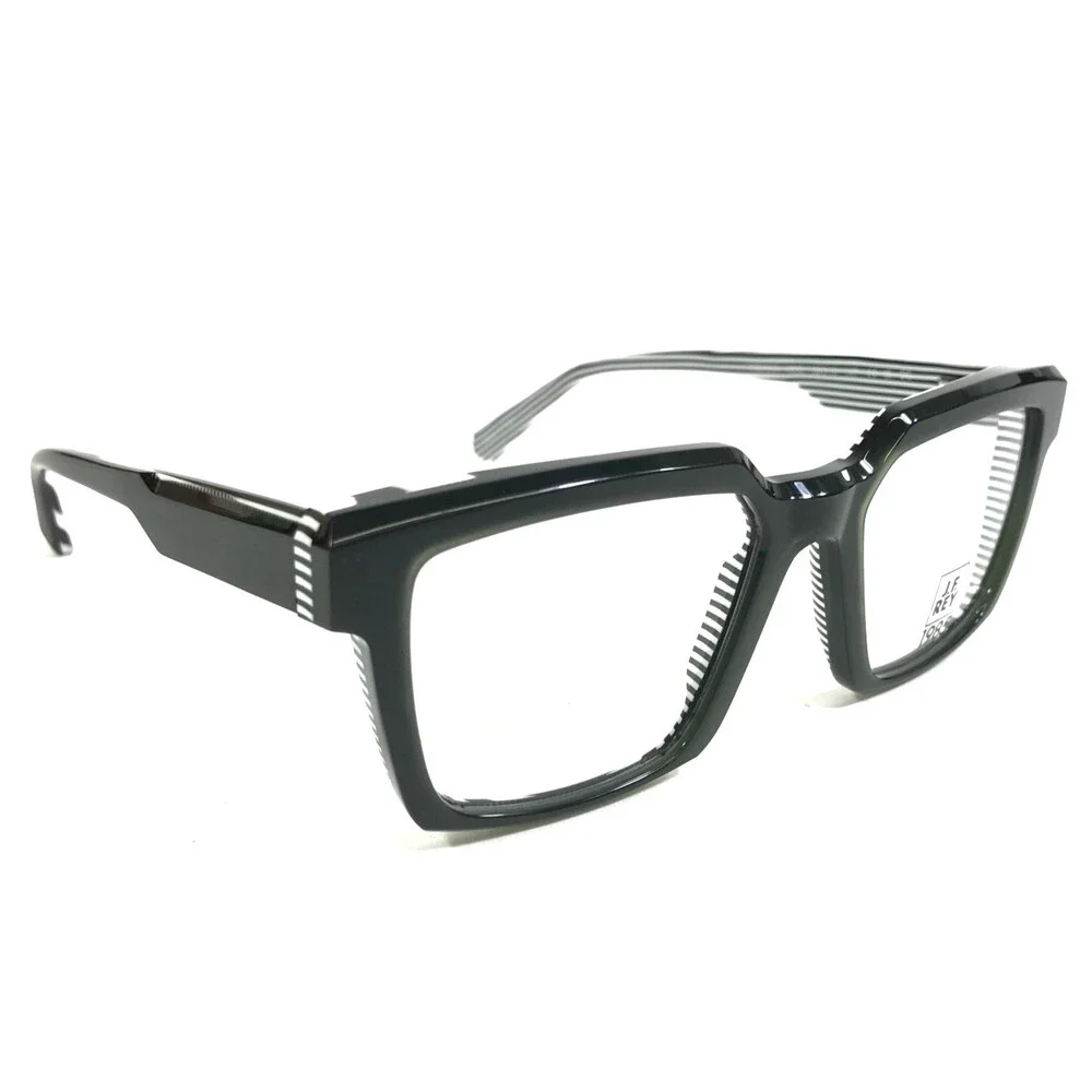 J. F. Rey Eyeglasses Frames INDIANA 4800 Dark Dark Green White Thick 52-18-137